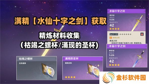 原神水仙十字之剑怎么获得 水仙十字之剑获取方法及精炼材料如何收集[多图]图片1