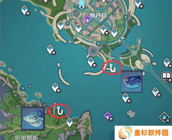 原神灰河渡手钓鱼地点分布图 灰河渡手精炼材料钓鱼点位攻略[多图]图片9