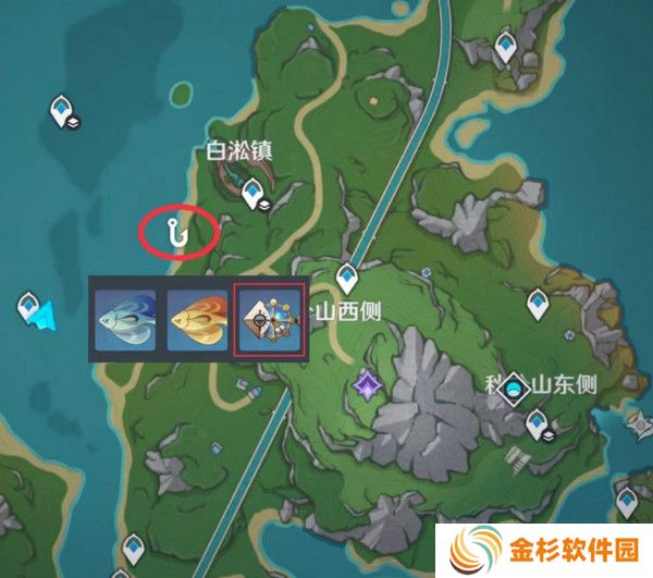 原神灰河渡手钓鱼地点分布图 灰河渡手精炼材料钓鱼点位攻略[多图]图片4